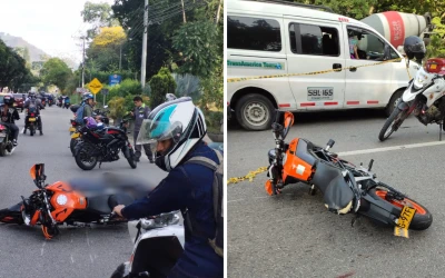 Accidente fatal entre Piedecuesta - Floridablanca: Motociclista muere al impactar con vehículo