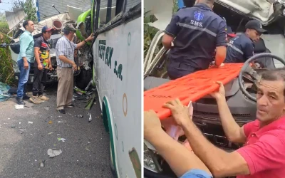 Dramático rescate de conductores en Floridablanca: Imágenes del accidente.