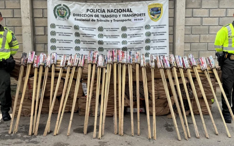 Policía incauta 7,2 toneladas de pólvora ilegal en Santander