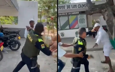 Uniformado de la policía se enfrenó a civil con pistola en mano tras recibir golpe en la cara