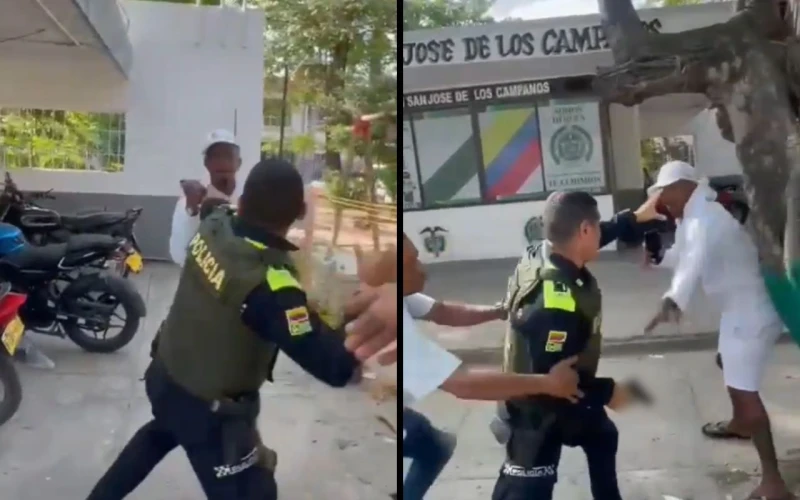 Uniformado de la policía se enfrenó a civil con pistola en mano tras recibir golpe en la cara