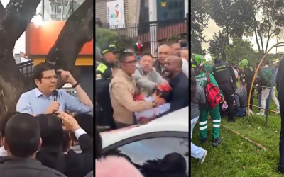 Video: Momento exacto del atentado del senador Uribe Turbay en pleno evento político.