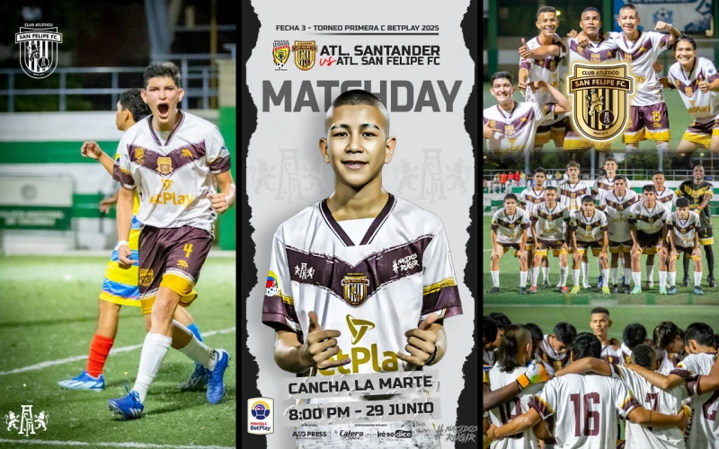 San Felipe FC va por la victoria ante Atlético Santander en el torneo Betplay 2025
