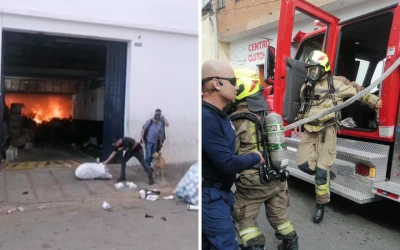 Incendio en bodega de barrio Girardot deja al menos dos  heridos graves en Bucaramanga