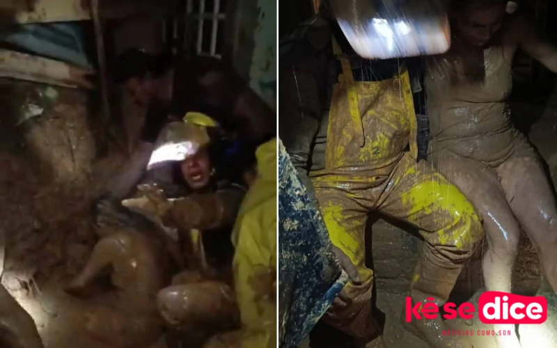 Dramático rescate de una pareja atrapada entre el lodo en Barrancabermeja