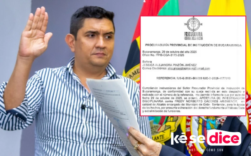 Fredy Cáceres enfrenta su primera investigación a solo cinco días de asumir la Alcaldía de Girón