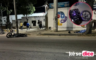 Así fue la trágica caída que le costó la vida a un motociclista en Girón