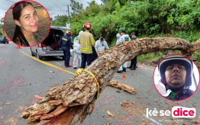 Jaime y su pasajera murieron tras ser impactados por un árbol en plena vía de Piedecuesta