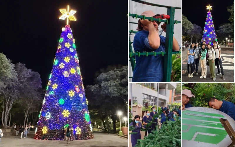 Tres gigantes navideños se preparan para iluminar a la UIS