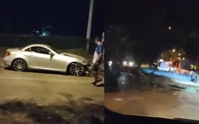 Carro deportivo de alta gama causó fuerte accidente en la autopista a Piedecuesta