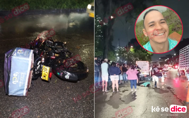 Una trampa en la vía cobró la vida de un domiciliario en Papi Quiero Piña