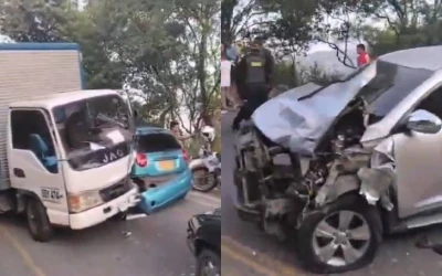 Fuerte accidente generó caos vehicular en el norte de Bucaramanga