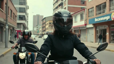 Mujer fue derribada de su moto por dos ladrones, en Bucaramanga