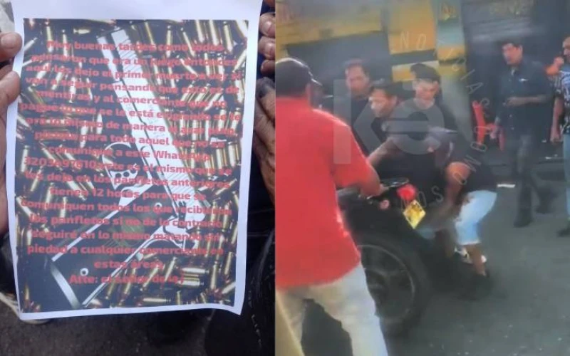 Balearon a dos hombres y les dejaron un panfleto en Bucaramanga