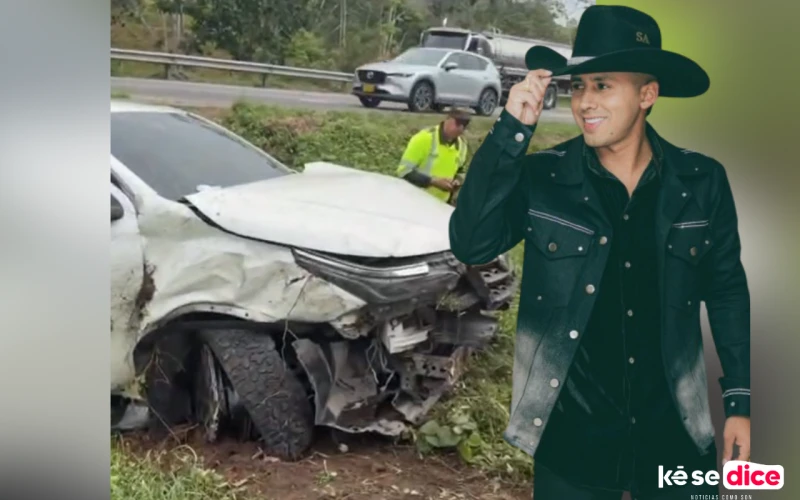 Sebastián Ayala, otro cantante de música popular, sufrió fuerte accidente en carretera