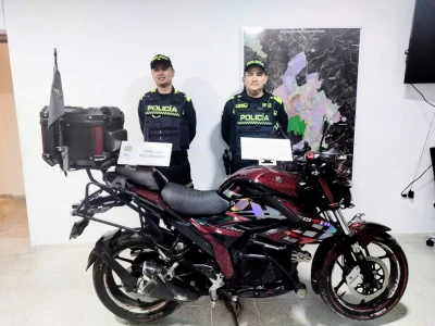 Recuperan motocicleta robada en zona rural tras rápida de la Policía en Bucaramanga