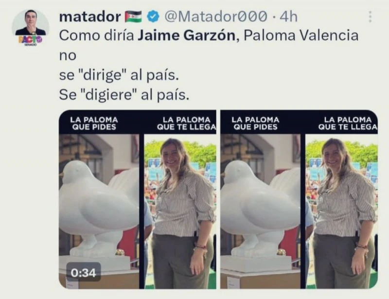 'Matador' se burla del aspecto físico de Paloma Valencia y genera rechazo en todos los sectores
