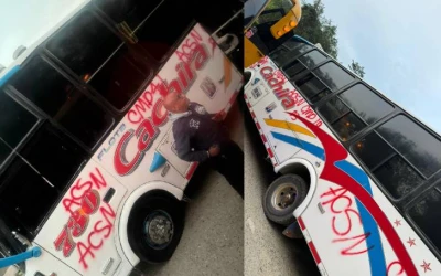 Bandidos dispararon y atacaron buses en la vía Bucaramanga - Cáchira