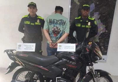 Capturan a hombre por receptación y recuperan motocicleta hurtada en Piedecuesta