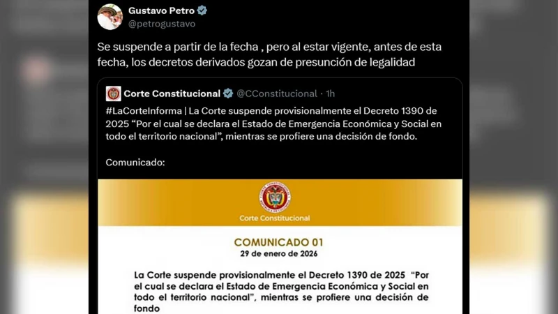 “Ahora vendrán las consecuencias”: presidente Petro frente a decisión de la Corte Constitucional de suspender Emergencia Económica