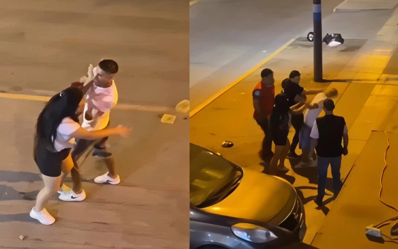 Video: 'Cobarde' que agredía a su novia fue noqueado por un testigo