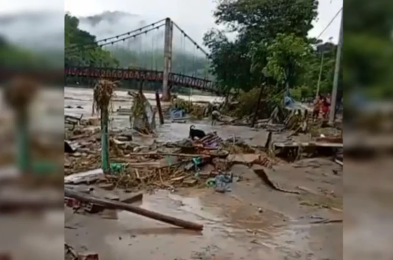 Un adulto mayor murió tras desbordamiento del río Lebrija por intensas lluvias en Santander