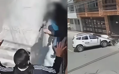 Camioneta embistió a dos fleteros y frustró un violento atraco