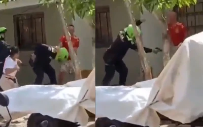 Policía que era atacado con piedras, le disparó en el pie a su agresor para salvar su vida