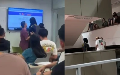 Docente enfrenta a encapuchados que intentaron suspender clase en la UIS