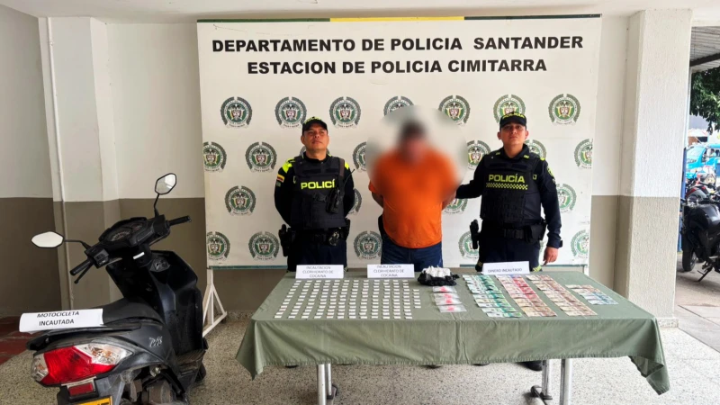 Lo sorprendieron con droga y más de un millón de pesos, en Santander