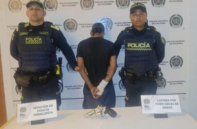 Hombre fue detenido tras ser sorprendido con un revólver sin permiso en Piedecuesta