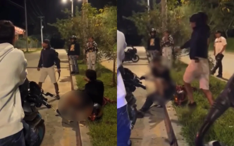 Video: Padre castiga a correazos a su hijo tras accidente en piques ilegales