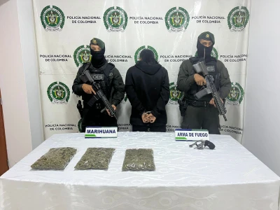 Al 'Gemelo' lo 'pillaron' con tres kilos de marihuana y un revólver en el norte de Bucaramanga