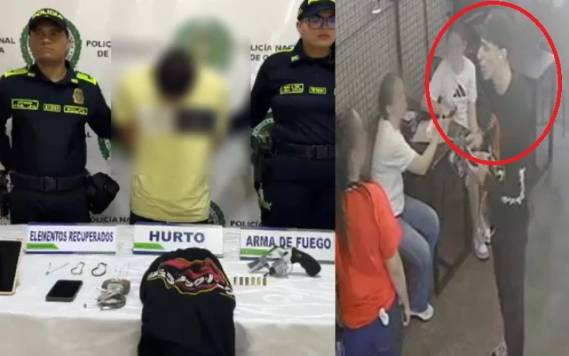 Cayó el ladrón que asaltó a dos mujeres en un restaurante, en Bucaramanga