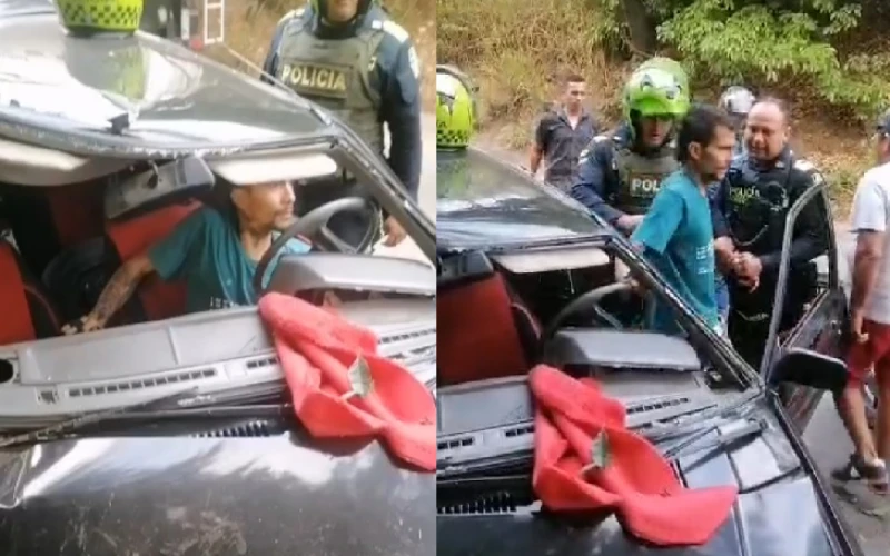 Intentó robar un carro encendido, huyó y terminó estrellado en Bucaramanga