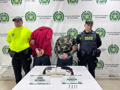 'Yeiko' y 'Huesos' fueron sorprendidos armados al sur de Bucaramanga