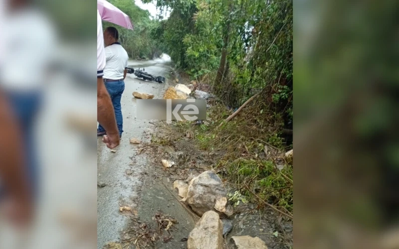 Deslizamiento mortal en Santander: roca acaba con la vida de un motociclista en la vía a San Vicente de Chucurí