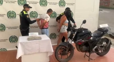 Capturan a dos personas con un kilo de marihuana en Floridablanca