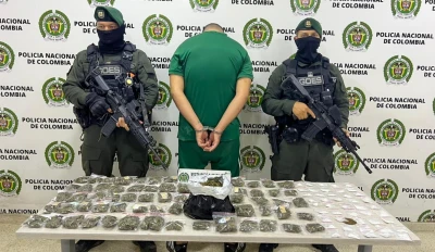 Policía capturó a un 'jíbaro' con narcóticos en Floridablanca