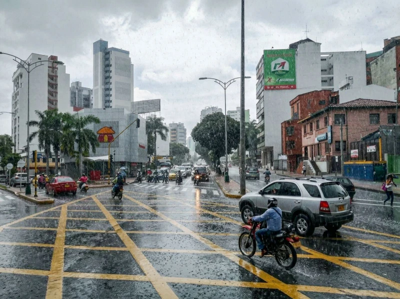 Caos en Bucaramanga y el área por tormenta eléctrica en la mañana de este lunes
