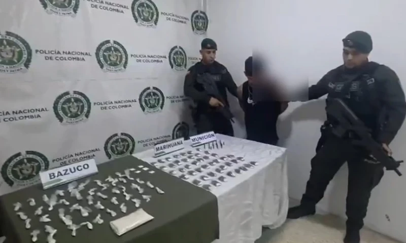 Capturan a hombre con munición y drogas en Bucaramanga