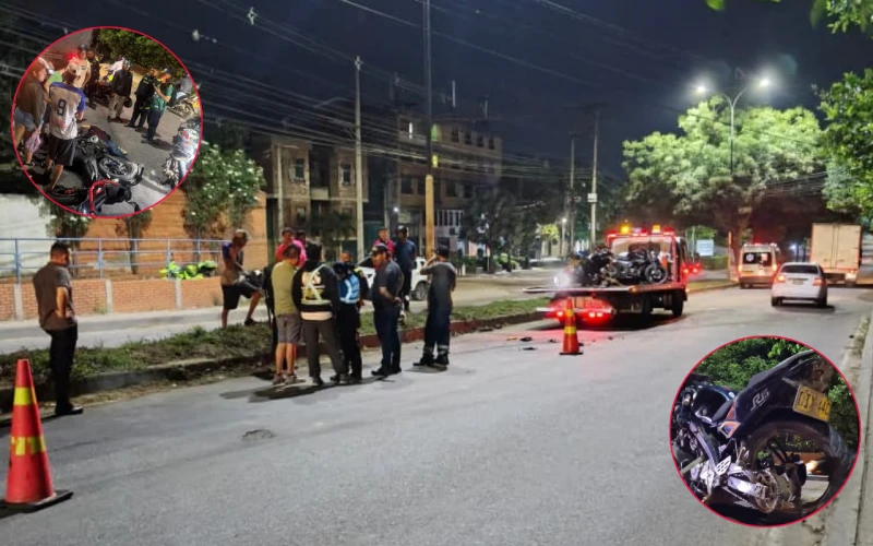 Fuerte accidente múltiple entre motos en Chimitá deja varios heridos en la madrugada