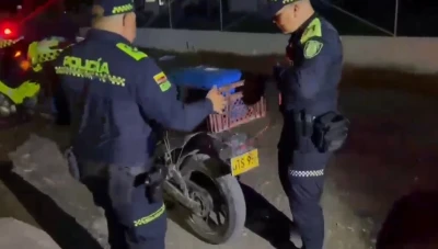 Resultó herido al tratar de huir con 21 kilos de base de coca en Santander
