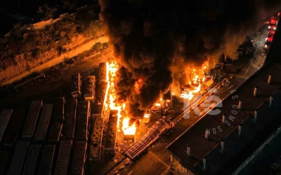 Otra vez arden los patios de Metrolínea en Girón: bomberos atienden la emergencia