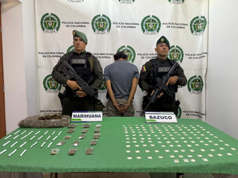 Capturan a hombre con tres kilos de marihuana en Bucaramanga