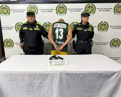 Capturan en Girón a hombre de 31 años con revólver y seis cartuchos durante operativo policial