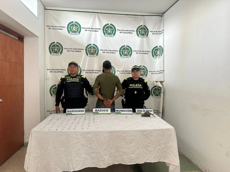 Capturan a jíbaro con arma artesanal, marihuana, bazuco y munición en Bucaramanga