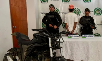 Capturado joven que se movilizaba en moto robada en Bucaramanga