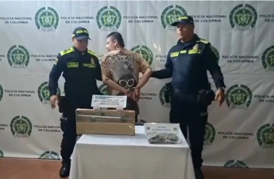 Lo sorprendieron con una escopeta hechiza y 500 gramos de marihuana en Floridablanca