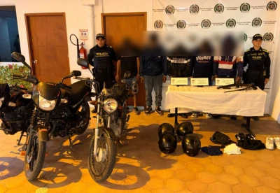Pistolas, drogas y machetes: así cayó presunta célula del Tren de Aragua en Piedecuesta